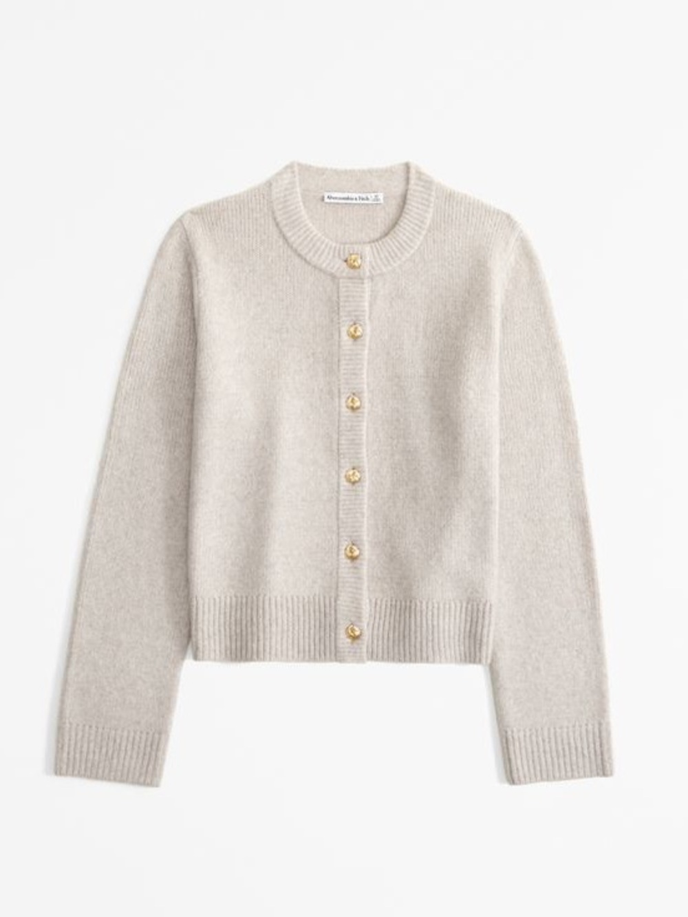 Abercrombie Crewneck Button-Front Cardigan Sweater - Taupe